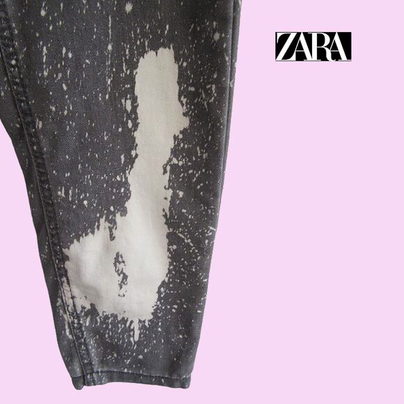 Zara NEW Y2K Paint Splatter High Rise Denim Skinny Legging Jean 8 - Picture 7 of 12